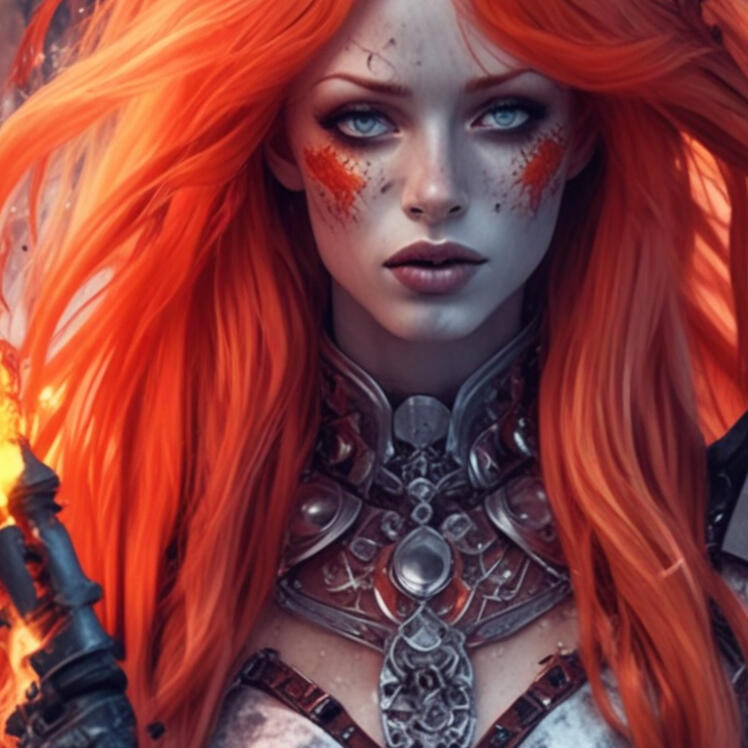 Digital illustration of a captivating female character, combining elements of gothic beauty and modern allure. Featuring striking details and a bold presence, embodying a mix of elegance and edge